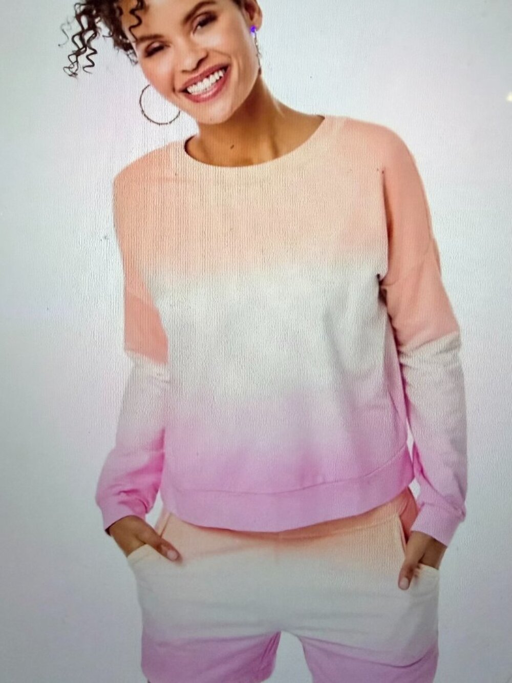 Lilly Pulitzer Pink Ombré Lounge Set Sweatshirt (M) & Shorts (S)
